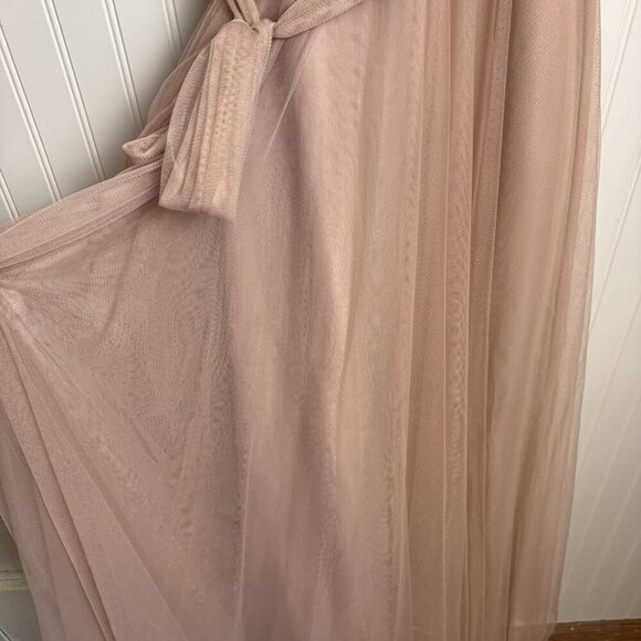 Watters & Watters pink lace tulle sleeveless maxi formal dress size 12 C47 - Picture 7 of 10
